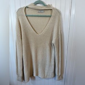 Zara Knit Cream Colored Sweater